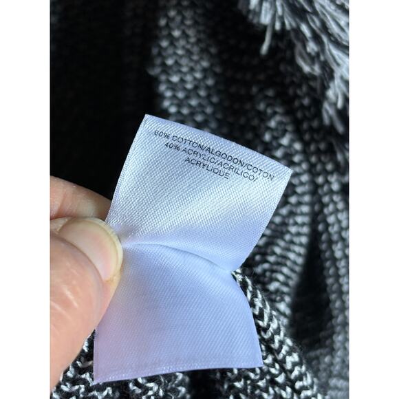 Jones Studio Duster Cardigan Longline Open Front Plus Size 1X Black Grey Fringes - Picture 3 of 4